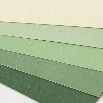 Crisky Shade of Sage Green Embossed Dots Thank You Cards (50 Pack) with Envelopes & Stickers Greeting Notes Bulk for Birthday, Baby Shower,Bridal Shower, Wedding, Graduation