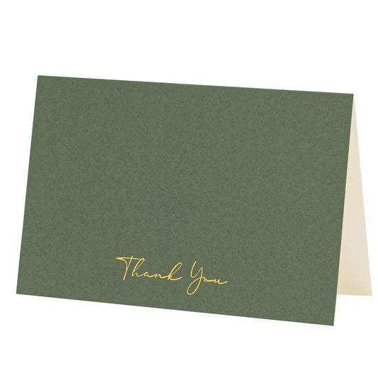 Crisky 50 Pack Thank You Greeting Cards With Envelope Dark Green Thank You Cards for Wedding/Bridal Shower/Baby Shower/Business/Graduation