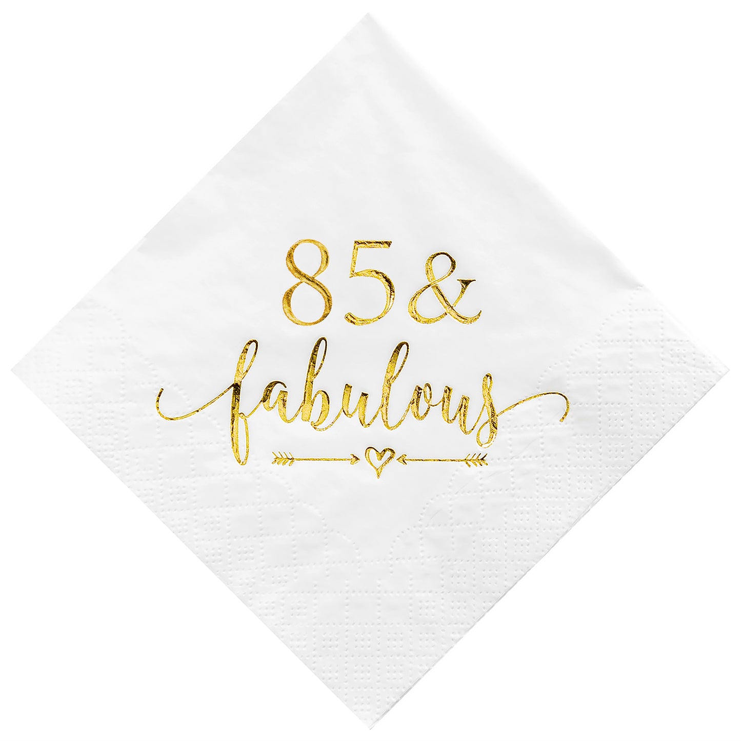 Crisky 85 and Fabulous Cocktail Napkins Gold for Women 85th Birthday Decorations, 85th Birthday Bevergae Dessert Table Supplies, 50Pcs, 3-Ply