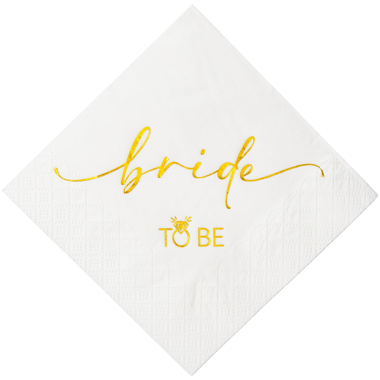 Crisky 50 Pcs Bride to Be Gold Foil Cocktail Disposable Paper Napkins for Engagement, Bridal Shower Party Decoration, 3-Ply