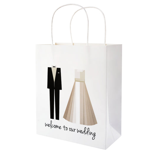 Crisky Welcome to Our Wedding Bags 25 pcs Welcome Wedding Bags for Hotel Guests, 10"X8"X4", Favor Bags