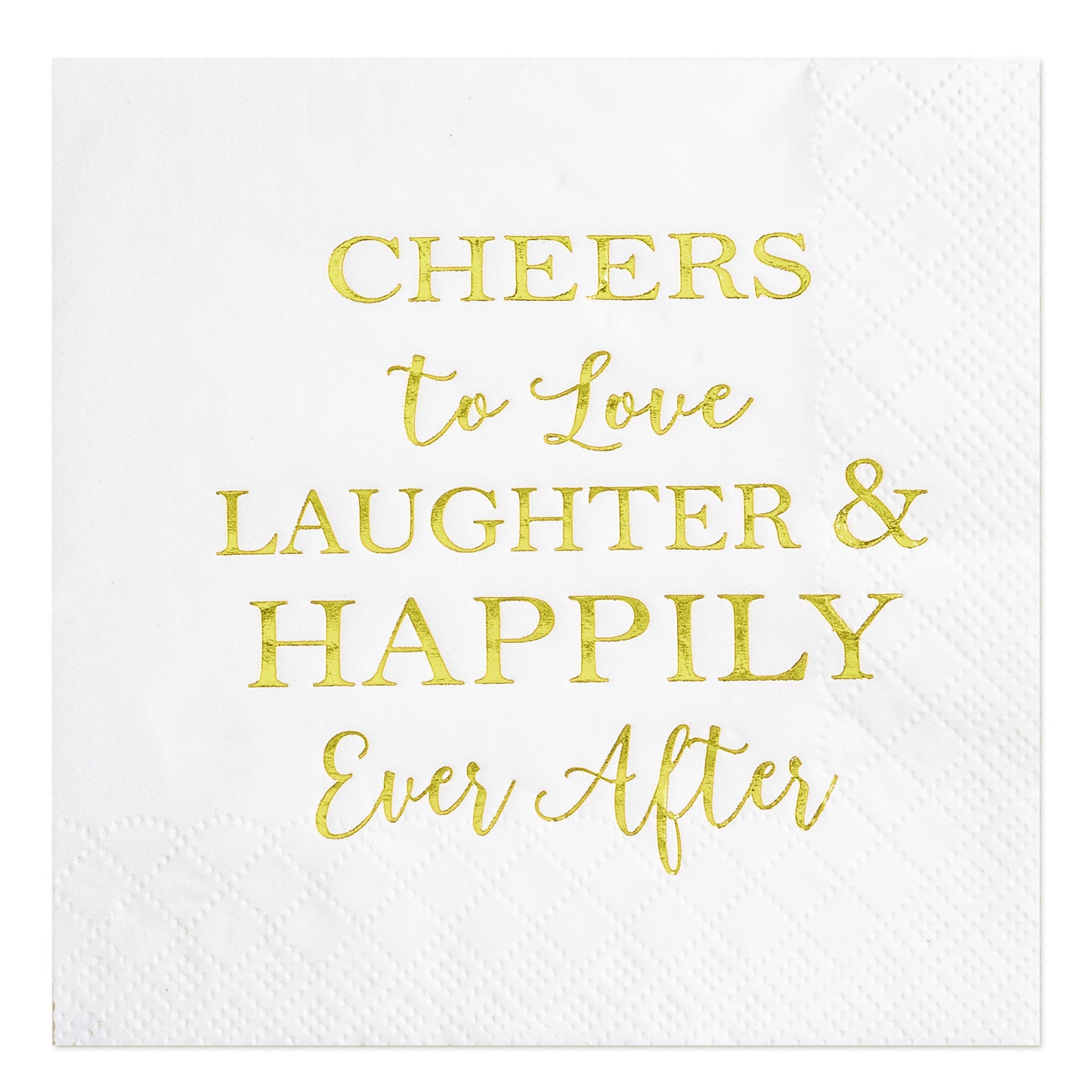 Crisky 50 Count Bridal Shower Napkins Disposable Cocktail Napkins 3-Ply Gold Foil Text Beverage Napkins for Engagement Party Decorations & Wedding Shower