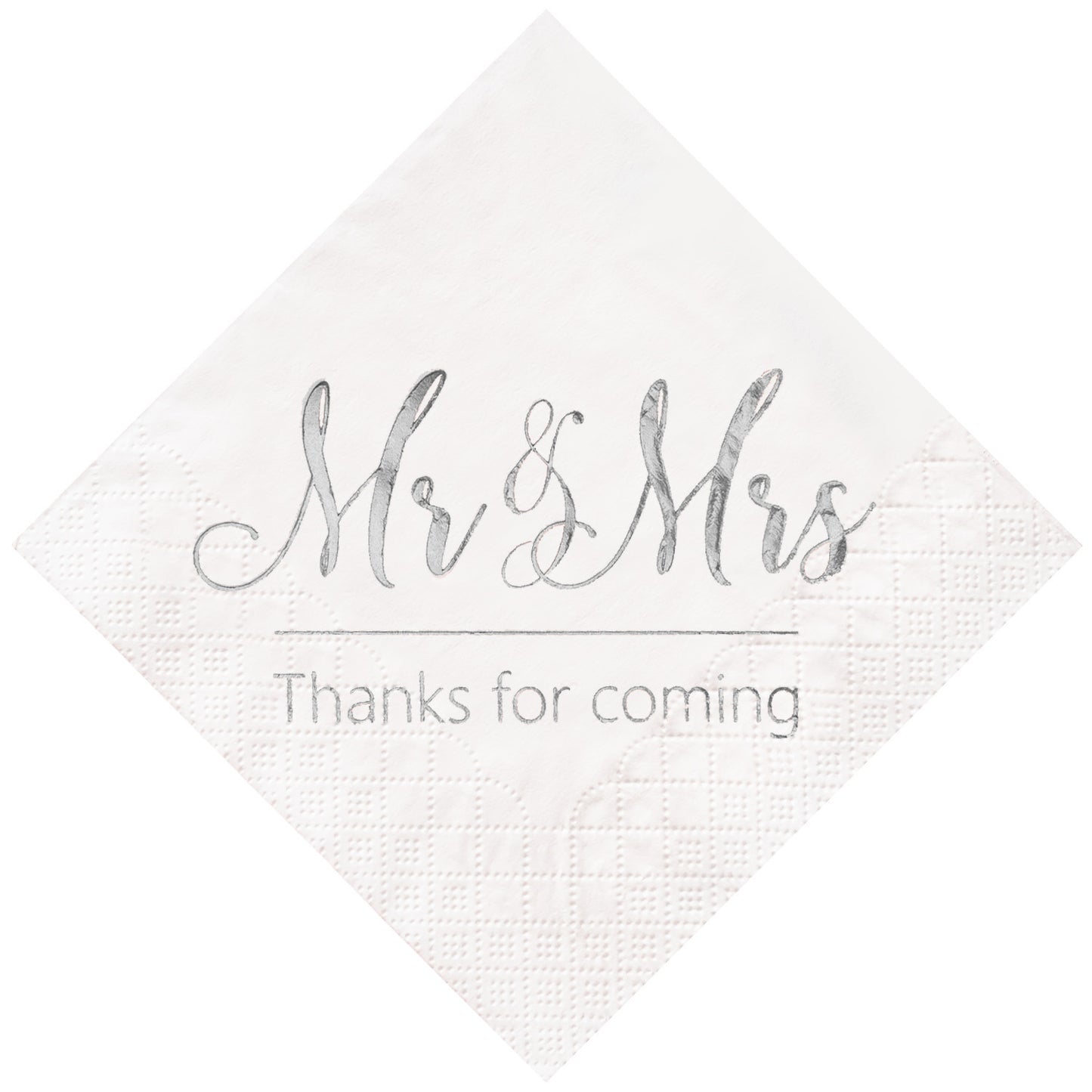 Crisky Wedding Napkins Mr Mrs Rose Gold Cocktail Beverage Dessert Napkins for Wedding Tabel Decoration Engagement Party Supplies, 100 Pcs, 3-Ply