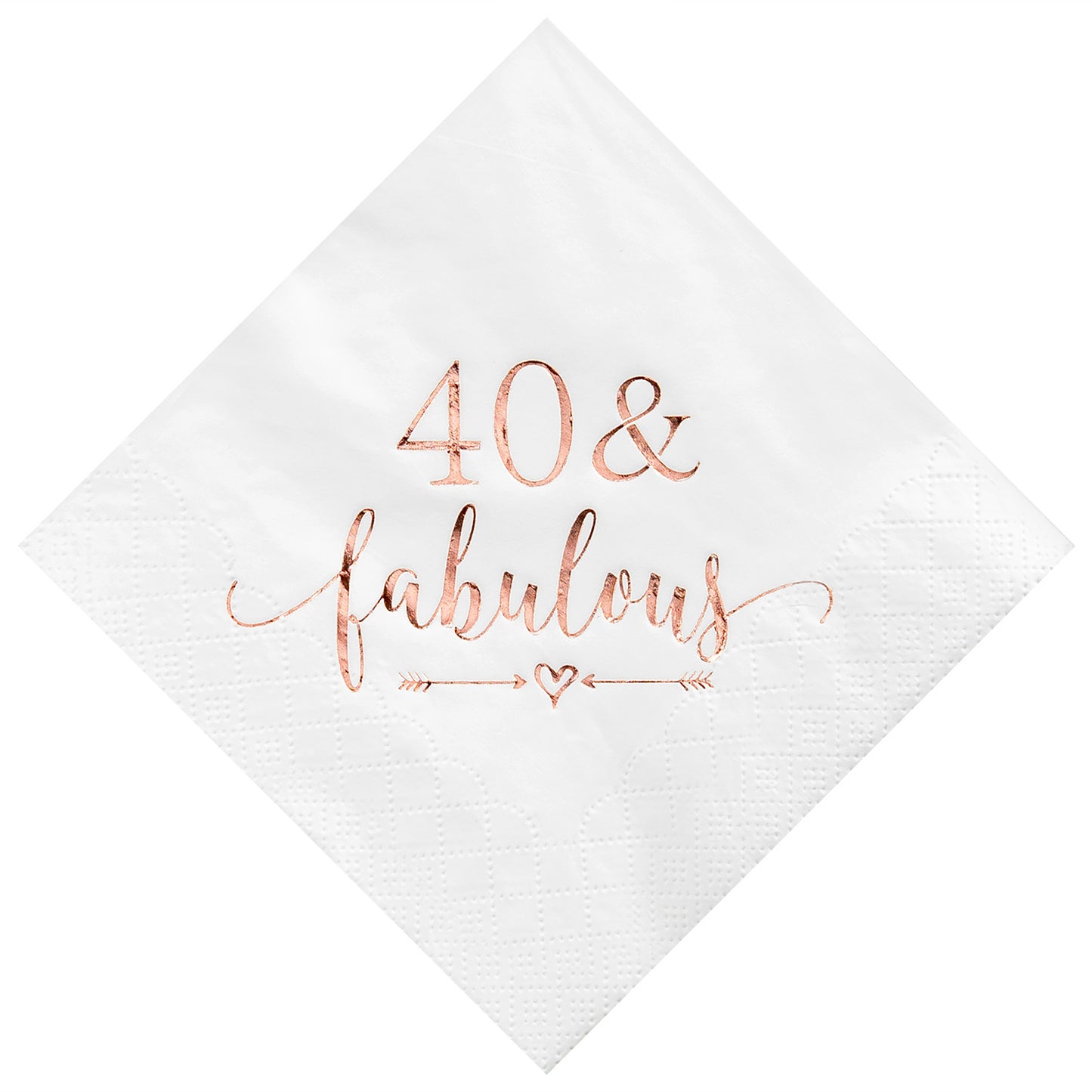 Crisky 40 and Fabulous Cocktail Napkins Rose Gold for Women 40th Birthday Decorations, 40th Birthday Bevergae Dessert Table Supplies, 50Pcs, 3-Ply